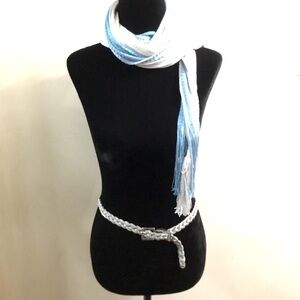 Braided silver tone metal multi size belt